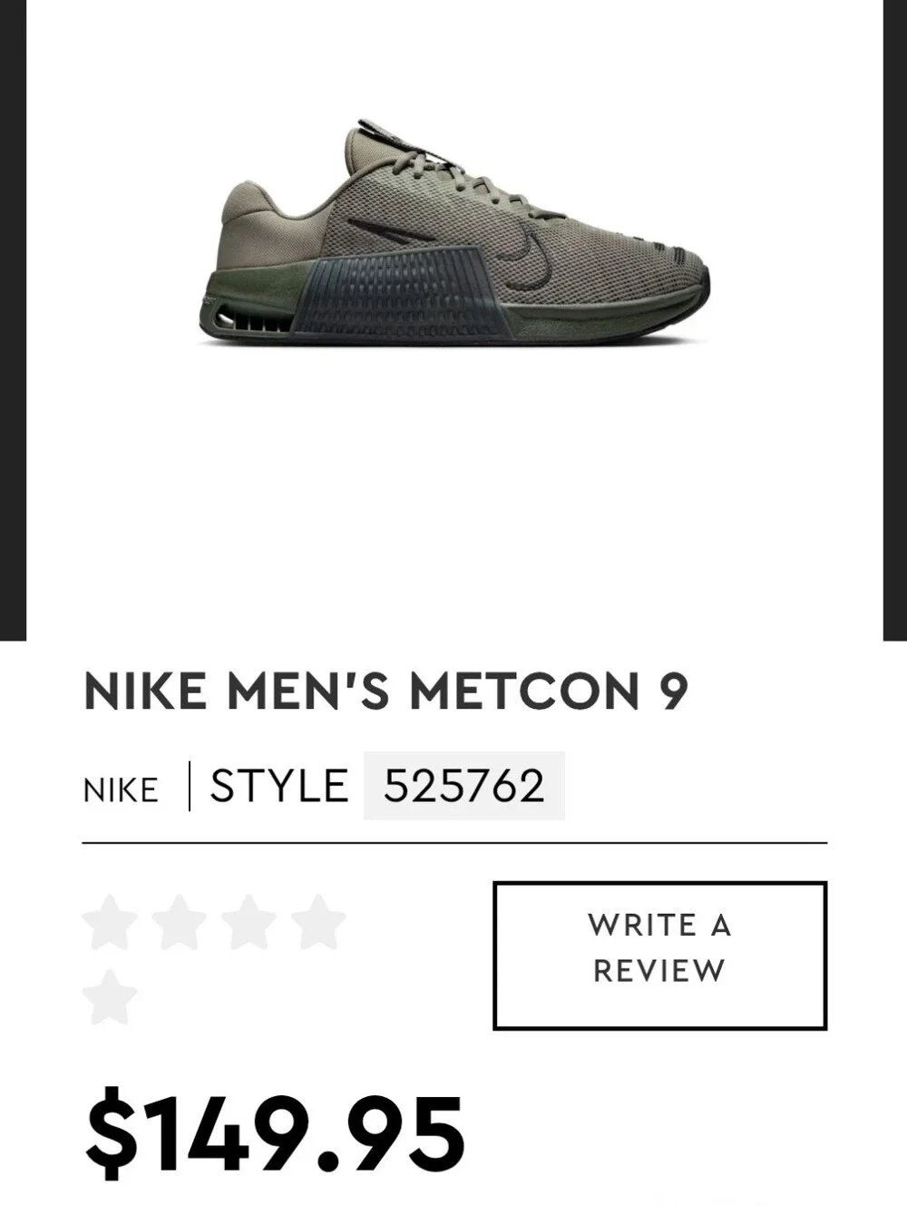 *NEW* Nike Men's Metcon 9 Workout Shoe in Light ARMY GREEN